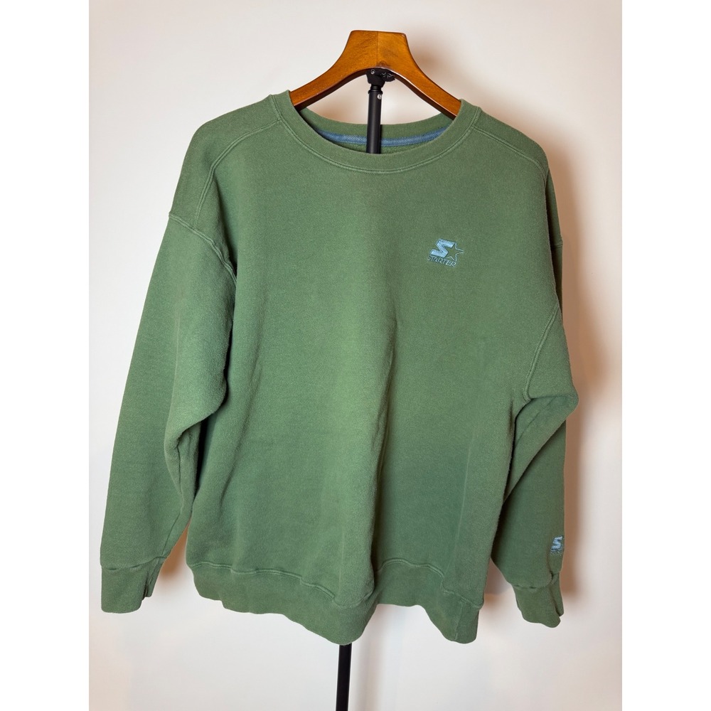 Vintage Starter Sweatshirt Mens XXL Green Crewneck Embroidered Made in USA